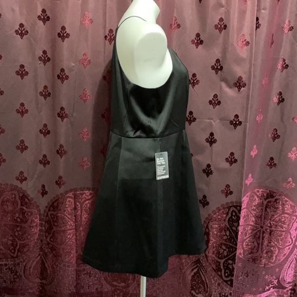 Express Satin Little Black Dress Size 14 - Picture 7 of 9